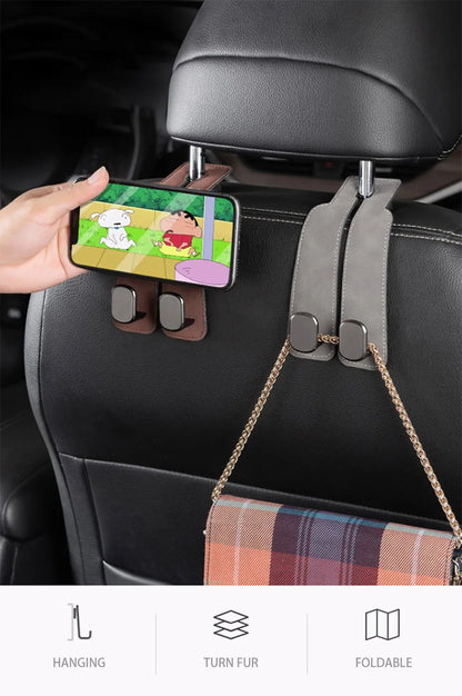 2 in 1 Car Hook For Car Rear Seat Back Hooks Headrest Hanger Clip Universal Double Hooks Holder Storage Car Interior Accessories