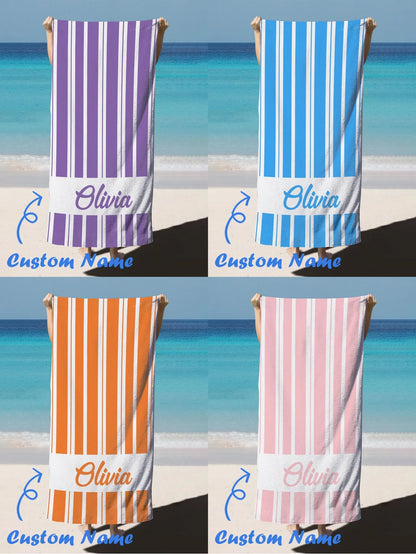 Name Beach Towel Name Custom Absorbent Quick-Drying Bath Towel Lightweight Summer Pool Towel Adult Boys Girls Graduation Gifts