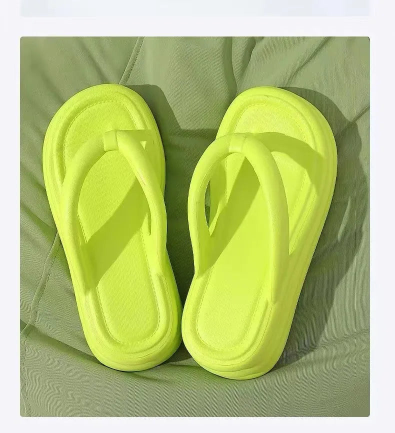 Thick Bottom Flip-flops Summer Fashion Women Slippers Soft Bottom Increase Anti-slip Anti-odor Beach Slippers Zapatos De Mujer