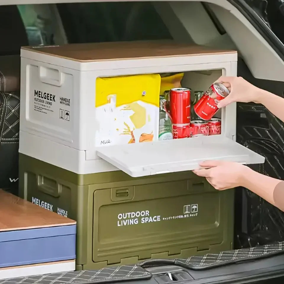 Folding Organizers Box Camping Storage Box Trunk Organizer Camping Picnic Camping Box Folding Outdoor Stool Organizers Storage