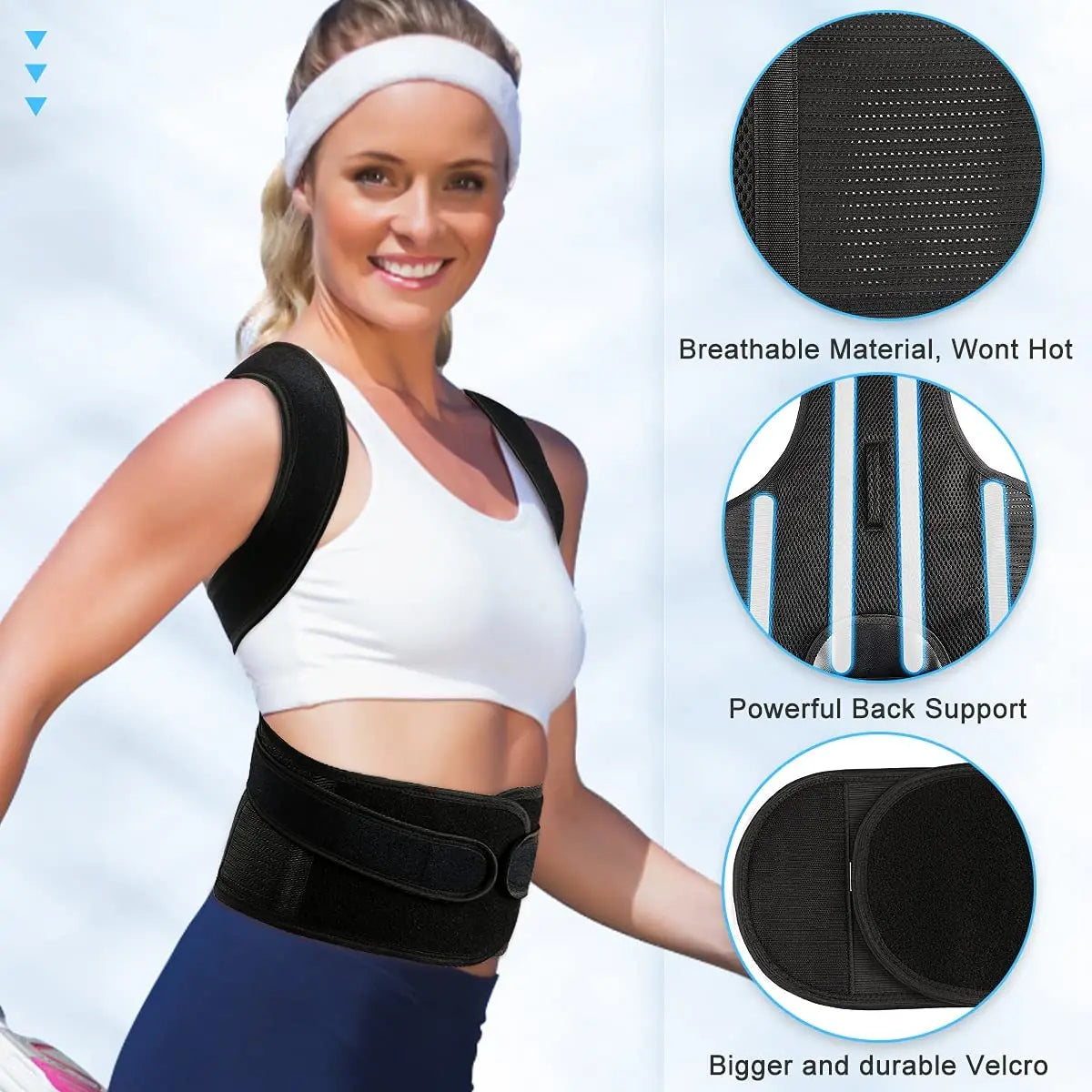 Back Brace for Lumbar Support and Upright Back Straightener Back Corrector Posture Improve and Neck, Back, Shoulder Pain Relieve