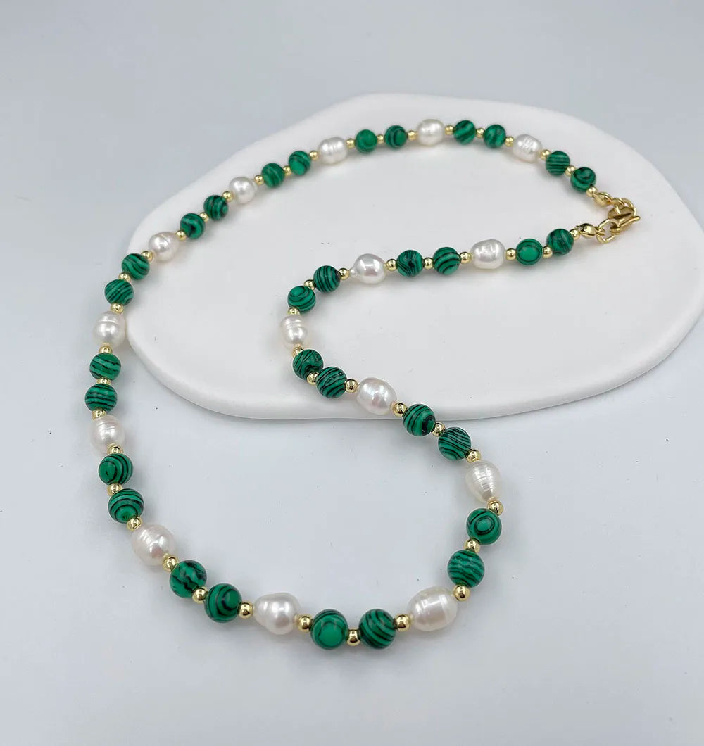 Unique design Pearl women's handmade pink colorful irregular gravel face necklace popular gift banquet party trendy charm.