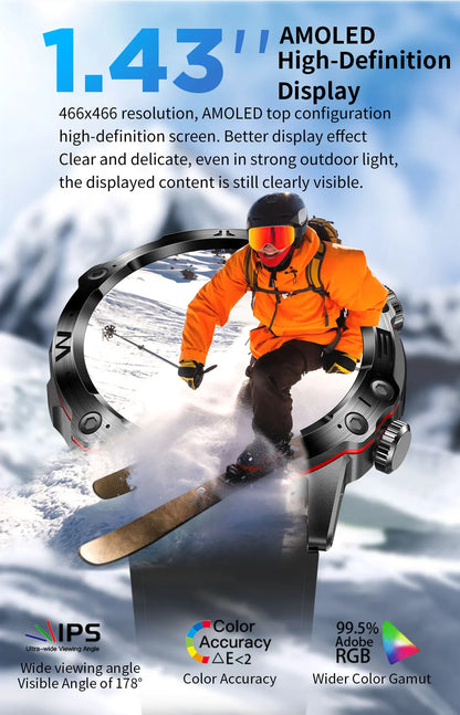 Sapphire 2025New Health managed Smart Watch Health measure Blood Fat Uric Acid Call ECG+PPG blood pressure Health Smartwatch IOS