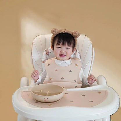 Baby silicone bib, bear bib, baby eating, children's complementary food, saliva bib, waterproof saliva towel