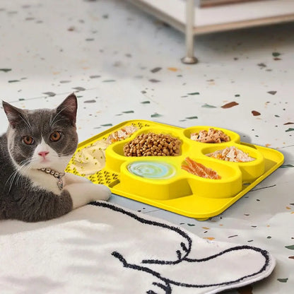 Multi-use Silicone Pet Slow Feeder Bowl Choke-proof Portable Pet Canning Lick Tray Non-slip Cat Food Bowl Water Food