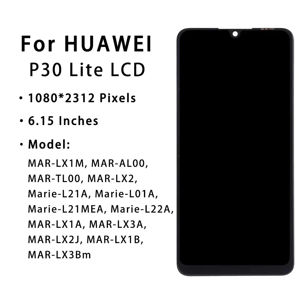 6.15" For HUAWEI P30 Lite LCD Digitizer Touch Screen For HUAWEI P30 Lite for Huawei Nova 4E LCD Screen Digitizer Assembly Part