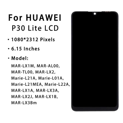 6.15" For HUAWEI P30 Lite LCD Digitizer Touch Screen For HUAWEI P30 Lite for Huawei Nova 4E LCD Screen Digitizer Assembly Part