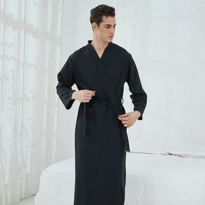 Soft and Comfortable Bathrobe Sauna Suits for Women Thin Nightgown Long Couples Home Clothes for Hotel Bathrobe Men