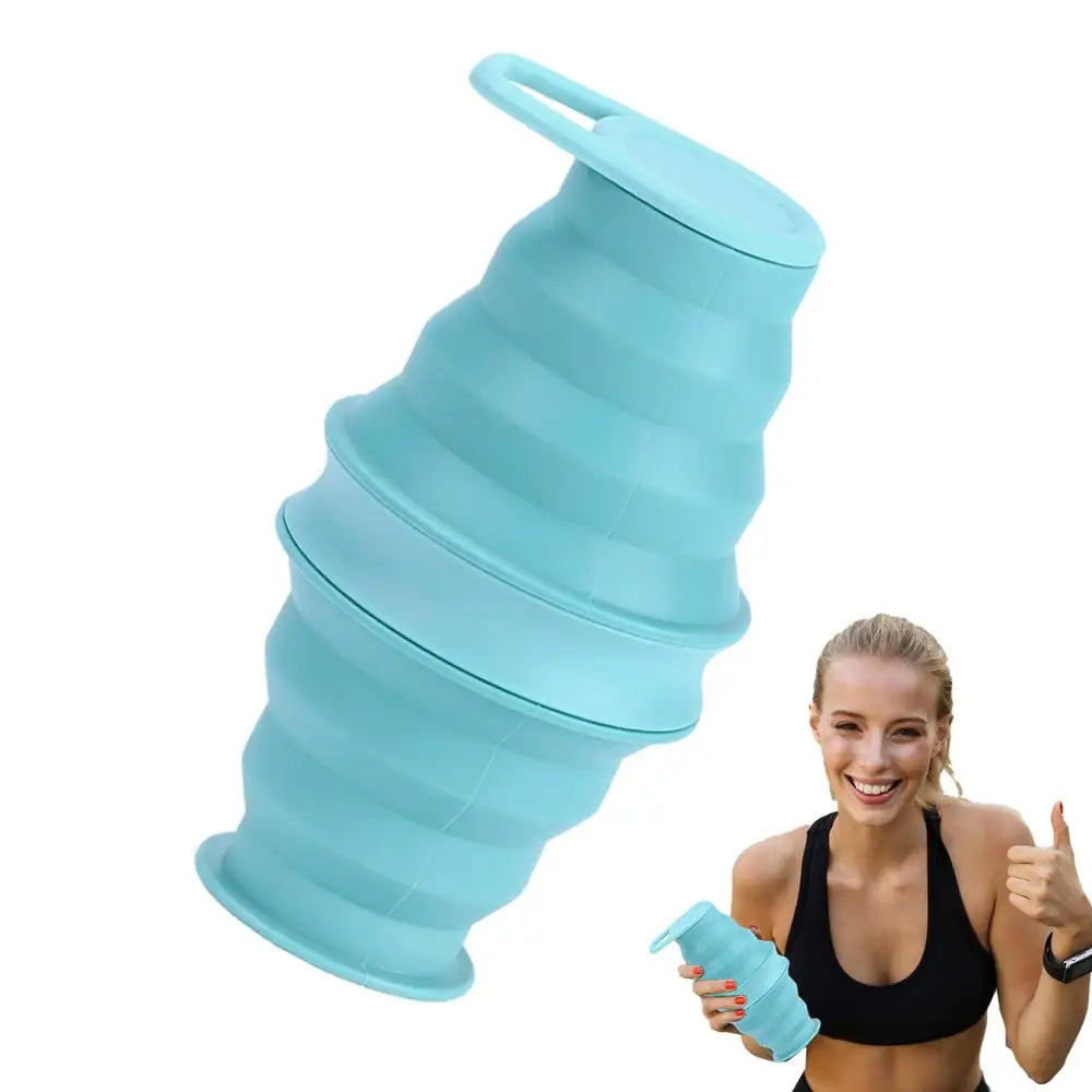 Foldable Water Bottle Silicone Reusable Water Bottles Reusable Portable Lightweight Folding Water Bottles Portable Leak Proof