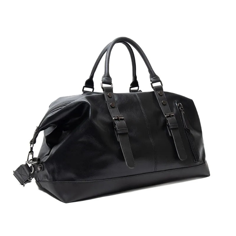 2025 New Men Travel Totes Crossbody Shoulder Bags Large Capacity Handbag Fashion Top-Handle Bag Waterproof PU Leather Laptop Bag