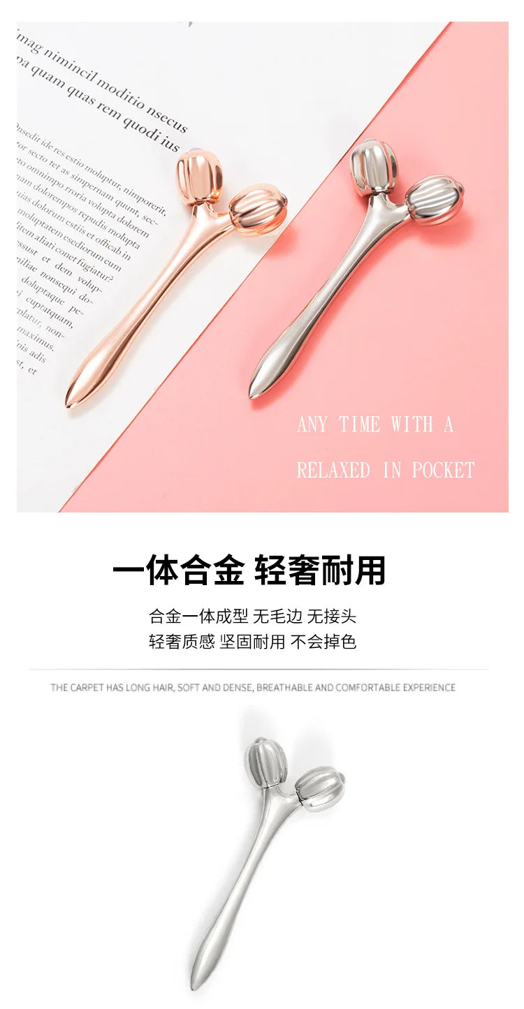 Double Roller Ball Eye Cream Massage Stick Facial Massager Lift Import Eye Care Tool Under-Eye Puffiness And Wrinkle Reduction