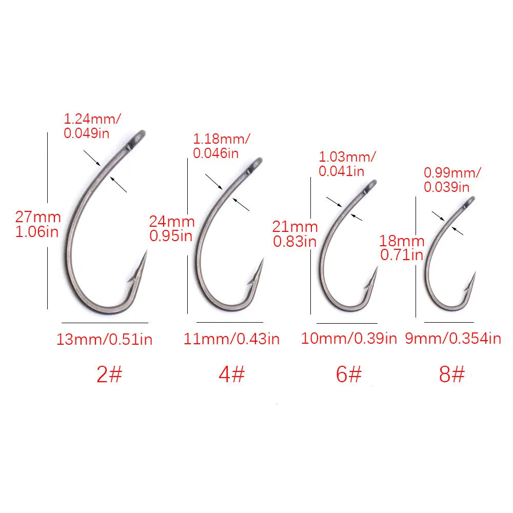 4pcs Ronnie Rig Curve Shank Fishing Hook Barbed Hook Pop Up Bait Boilie Screw Fishing Hair Rig Accessories Terminal Tackle