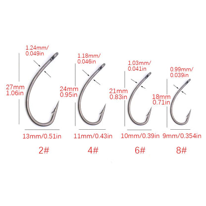 4pcs Ronnie Rig Curve Shank Fishing Hook Barbed Hook Pop Up Bait Boilie Screw Fishing Hair Rig Accessories Terminal Tackle