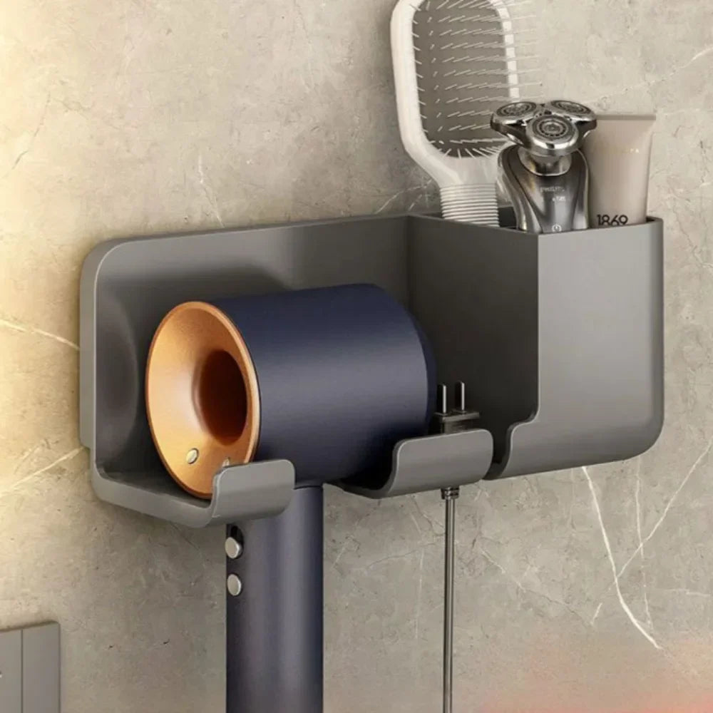 Wall-mounted hair dryer rack No punching hair dryer rack Toilet hair dryer bracket Bathroom hair dryer hanger