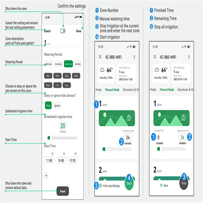 INKBIRD Smart Sprinkler Controller IIC-800-WiFi 8 Zones Indoor/Outdoor Irrigation Timer with App Monitoring Supports Manual Mode