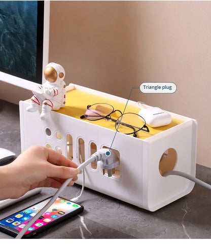 Cable Storage Box Multifunctional Power Board Wire Management Socket Wire Case Home Room Safety Network Line Storage Bin
