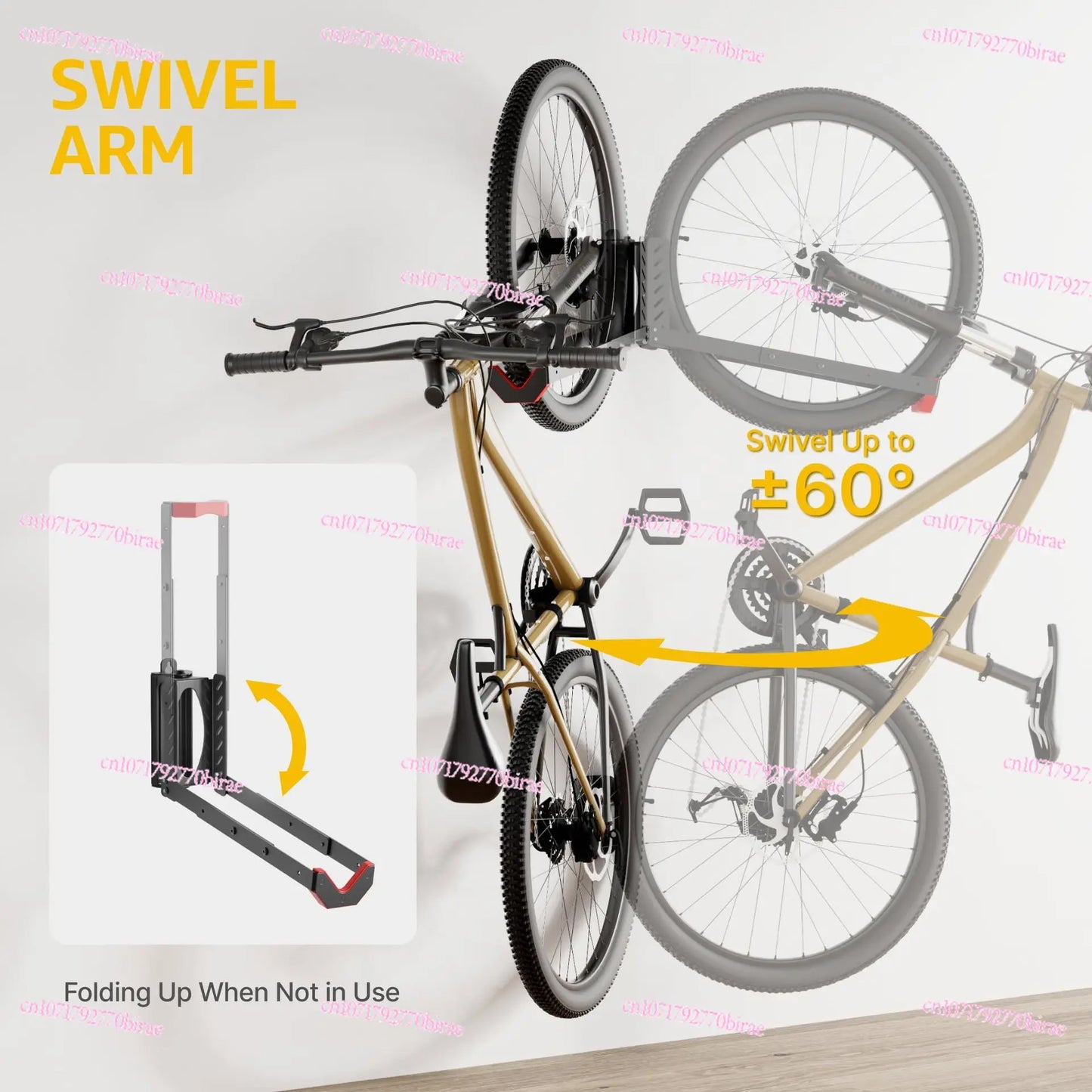 Rotating Bicycle Wall Rack Equipment Bracket