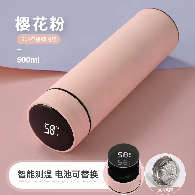 2024 New Temperature Display Thermos Keeps Cold And Heat Thermal Bottle Stainless Steel Thermos For Baby Children Kids Terms