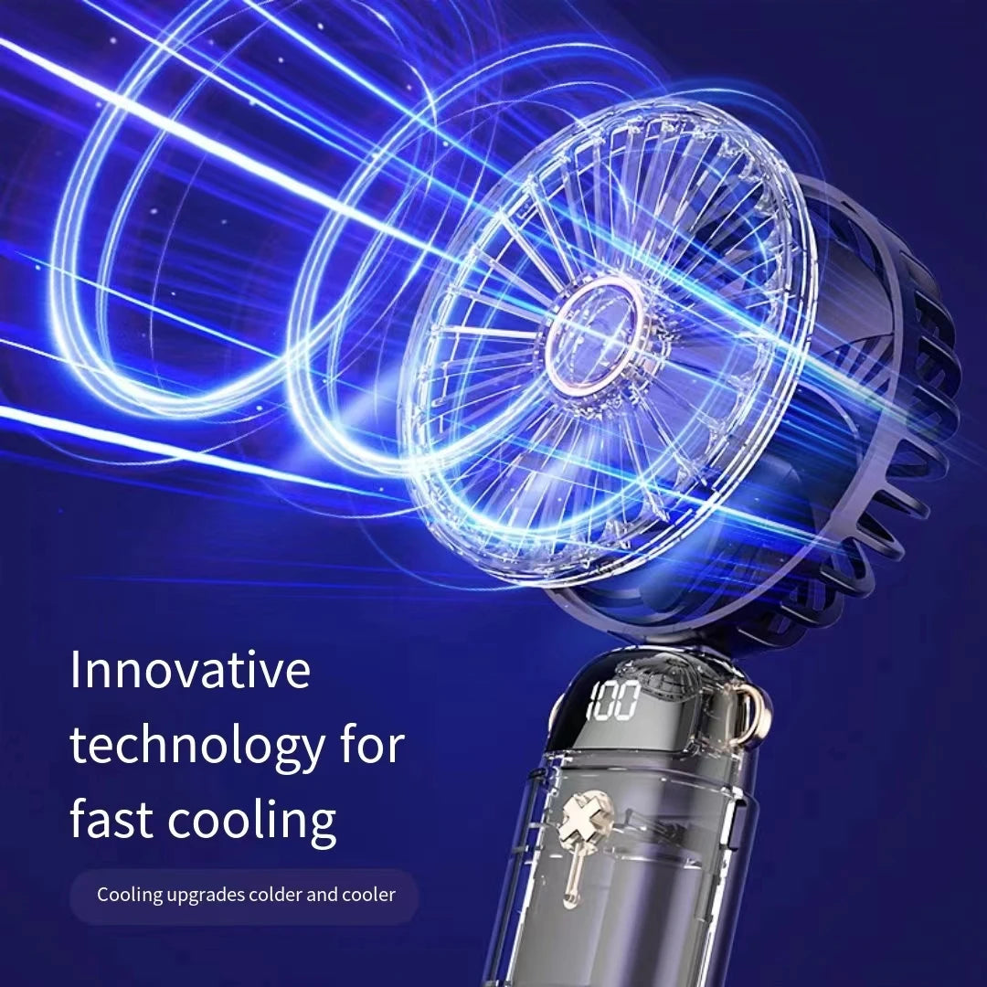 New Handheld Small Fan USB Portable Digital Display silentOffice DeskStudent on Dormitory Charging Outdoor Fan