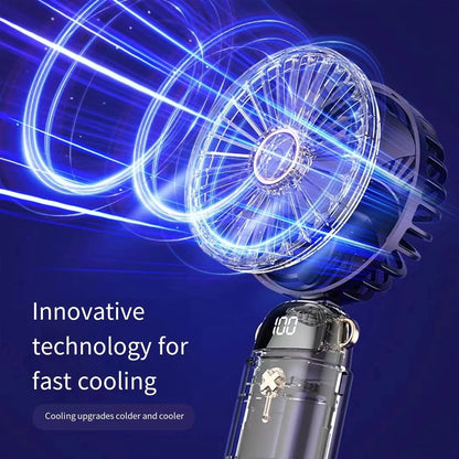 New Handheld Small Fan USB Portable Digital Display silentOffice DeskStudent on Dormitory Charging Outdoor Fan