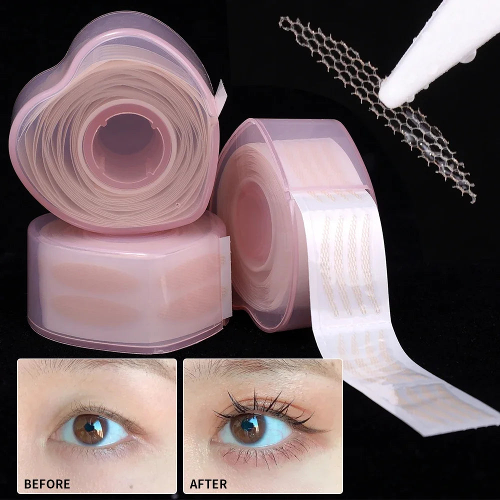 360Pcs Natural Eyelid Tape Sticker Invisible Double Fold Eyelid Lace Paste Clear Beige Stripe Self-adhesive Eye Tape Makeup Tool