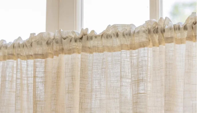 Retro coffee curtain cotton linen kitchen half curtain door curtain decorative curtain partition linen curtain short curtains