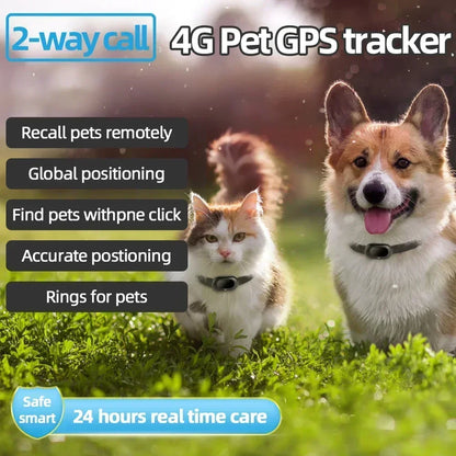 2G/ 4G GSM GPS Pet Tracker Voice Monitor, Pet Dog Gps Anti Loss Mini Tracker IP67 Waterproof Built-in 1300 MAh Battery Locator