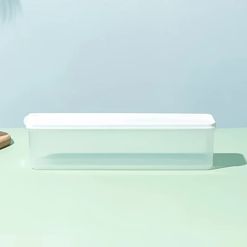 1pc Long Rectangular Food Storage Containers, Plastic Reusable Refrigerator Organizer Boxes Kitchen Accessories