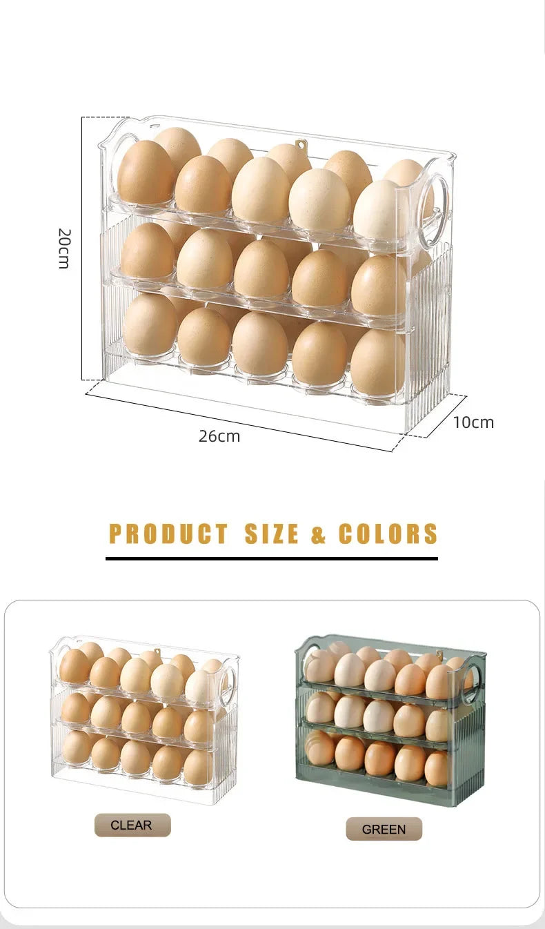 New Egg Storage Box Refrigerator Organizer Food Containers Egg Fresh-keeping Case Holder Tray Dispenser Kitchen Storage Boxes