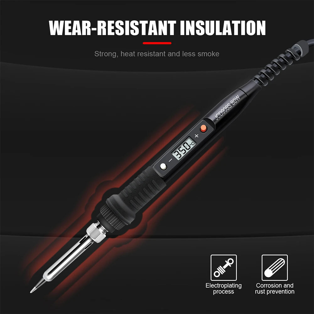 JCD 80W Electric Soldering Iron Adjustable Temperature Replaceable Soldering Iron Head Soldering Iron Pen Welding Kit 908S