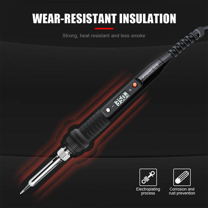 JCD 80W Electric Soldering Iron Adjustable Temperature Replaceable Soldering Iron Head Soldering Iron Pen Welding Kit 908S