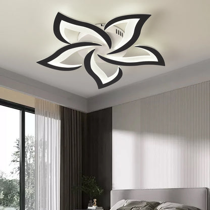 LED Ceiling Light Modern Black/White Acrylic Decor Lamp Bedroom Living Room Study Indoor Home Creativity Decorative