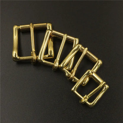 Brass Belt Roller Buckle End Bar Heel bar Buckle Single Pin Half Belt Buckle Leather Craft Bag Strap Jeans Webbing Dog Collar