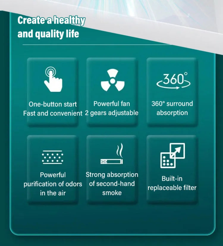 Smart Air Purifier for Living Room Home Remove Secondhand Smoke Odor