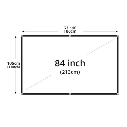 60-200 Inch Portable Foldable Projector Screen High Density White Less Creases Soft Projection Screen 16:9 Indoor Outdoor
