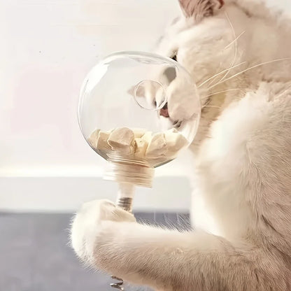 Interactive cat snack dispenser toys transparent food stuffing balls cat toys