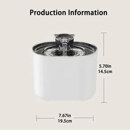 Fountain Automatic Recirculating Filter Pet Drinking Dispenser with USB Electric Pump Quiet Cat Ear Design for Cats New