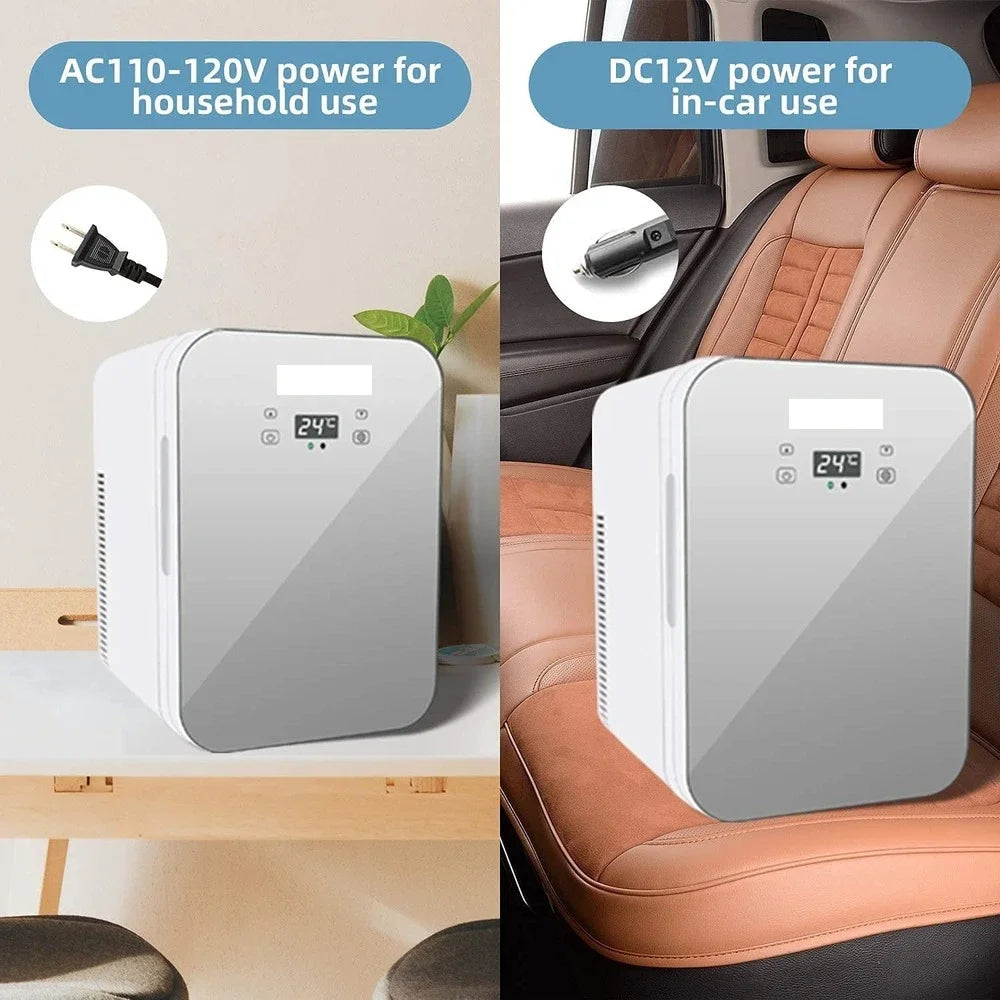 Mini Fridge 25L Dual-Core Compact Refrigerator For Car Portable AC/DC Small Cooler And Warmer With Digital Temperature Control