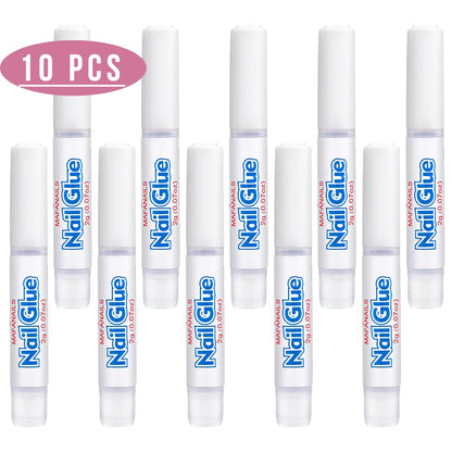 5Pcs Fast Drying Nail Art Glue Glitter UV Acrylic Rhinestones Press on Nails Strong Adhesive Nail Glue False Tips Manicure Tool