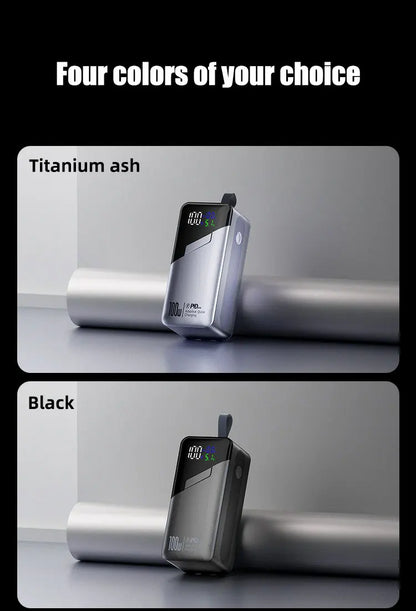 PD100W GaN Power Bank 20000mah/30000mah Build in Line High Definition LED Screen UFCS Phone Laptop Phone Portable Fast Charging