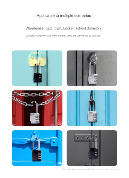 Combination Padlock Outdoor 4 Digit Long Shackle Waterproof Password Padlock Pad Lock For School Locker Gym Locker Fence Gate