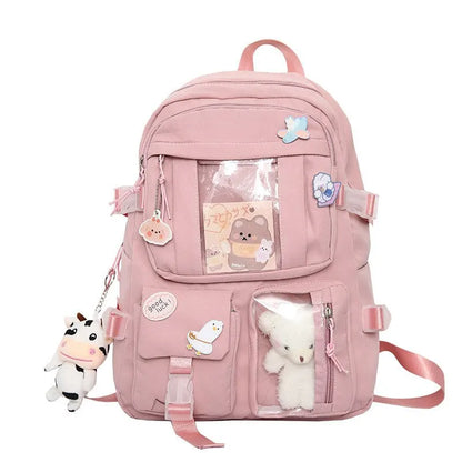 Girls Backpack Cute School Bags For Student Teens Girls Pockets Women Laptop Backpack Harajuku