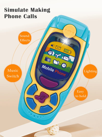 Smartphone Toys, Baby Phone with Music and Light Sound Interact Simulate Making Phone Calls, Gifts for Kids not Include Battery