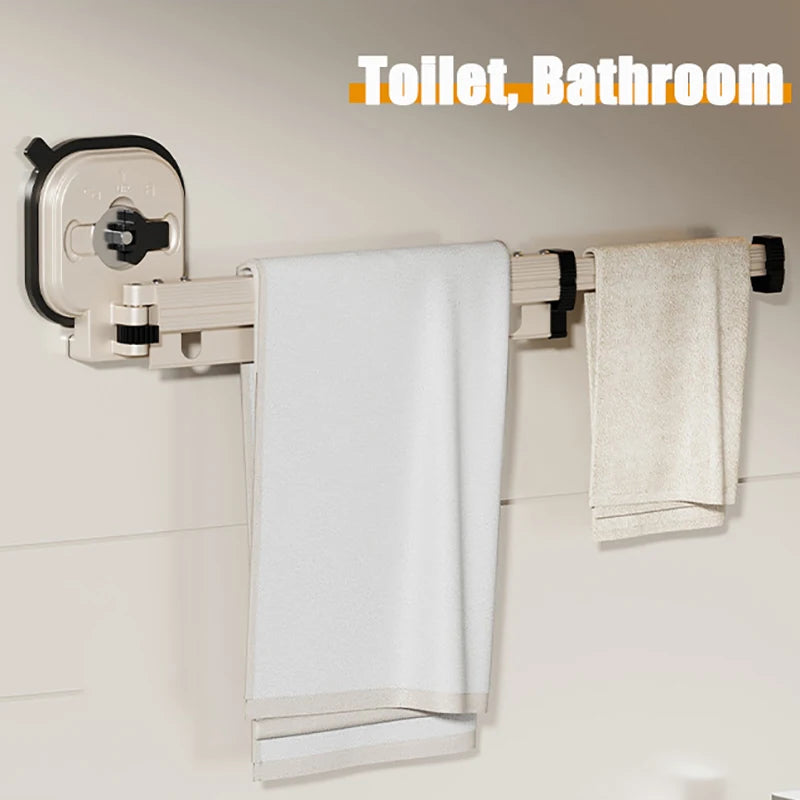 Retractable Clothes Hanger Wall Mounted No Punching Laundry Drying Rack Foldable Drying Racks Space Saving For Bathroom Balcony