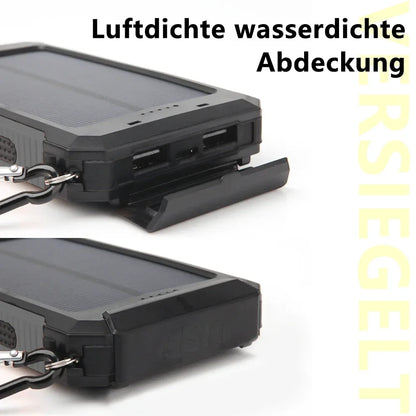 Solar Power Bank 20000mAh Charging Portable Charger Phone External Battery with SOS Flashlight 2-USB Outdoor Powerbank