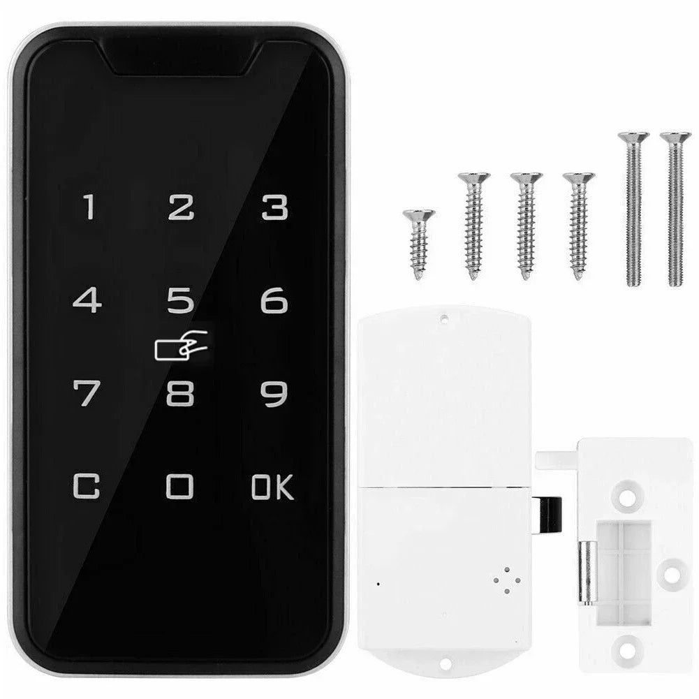 Home  Screen Cabinet Lock Digital Electronic Password Aluminum Sliding Door Security Bar Anti-theft Card Keypad Keyless Bolt