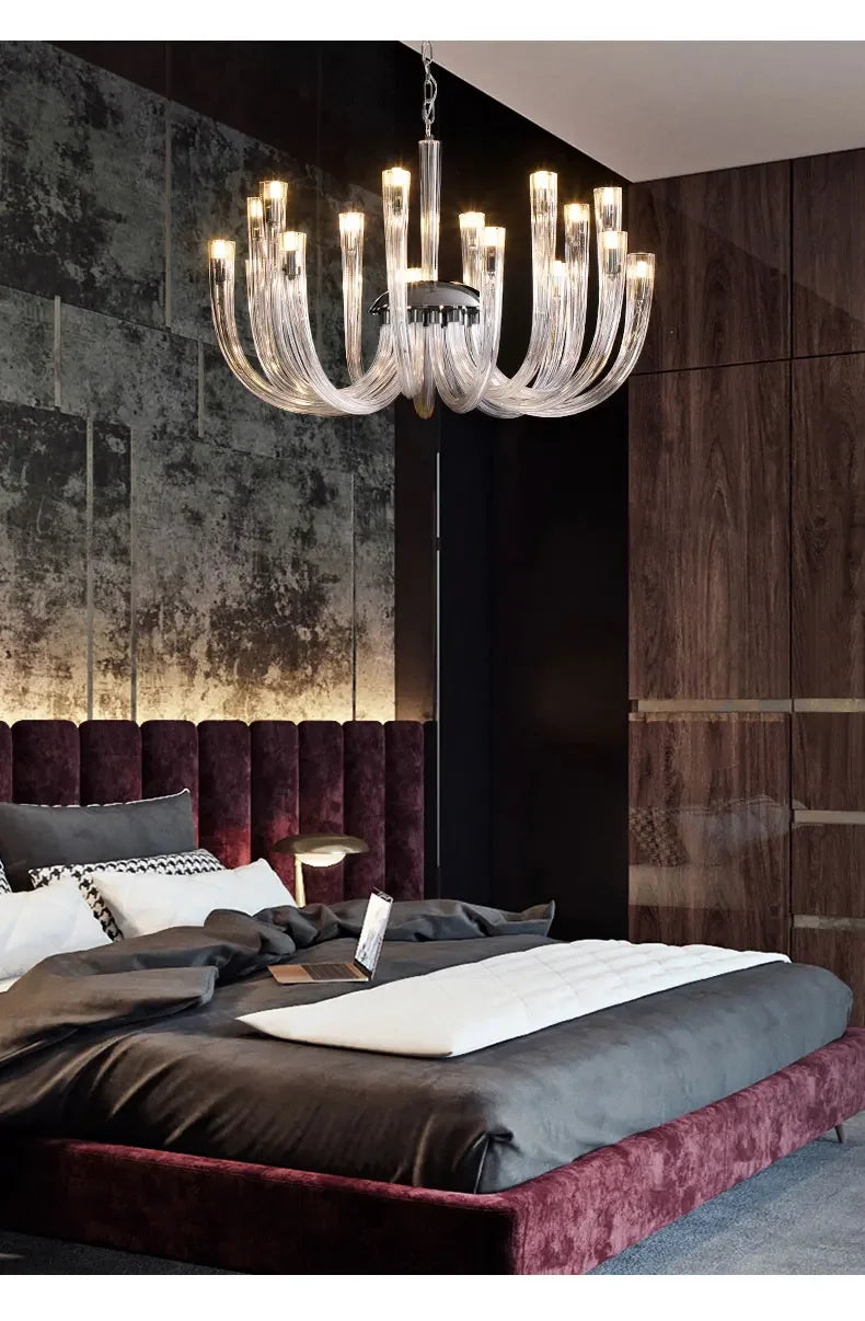 ART DECO Glass Chandelier for Living Room Bedroom Dining Room Designer Luxury LED Hanging Ligting 2024 NEW Lamp