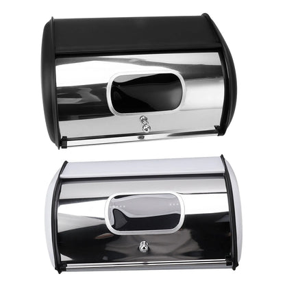 Bread Storage Holder Bread Bin Bread Box Bread Holder Storage Container With Small Window for Kitchen Countertop Iron Bread Bin