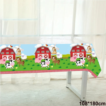 Farm Birthday Party Supplies Animal Farm Paper Plate Pig Sheep Chicken Horses Cows Shape Dinnerware Farm Animal Party Decoration
