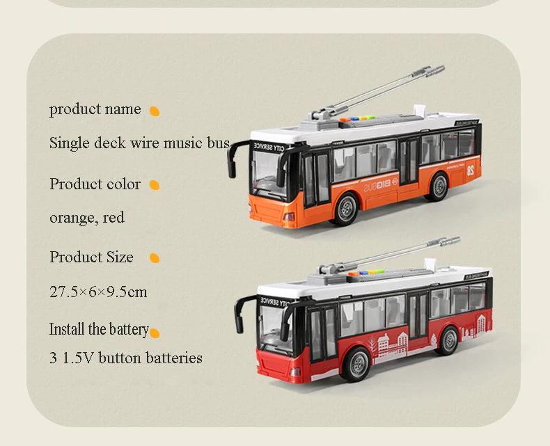 High-quality school bus toy car model large sound and light double-decker bus simulation car toy children's gift